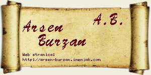 Arsen Burzan vizit kartica